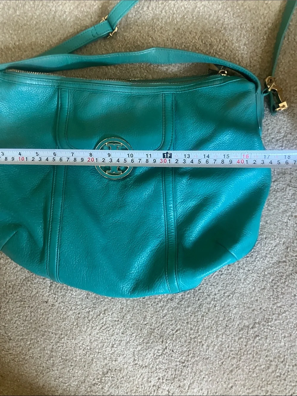 Tory Burch Amanda Crossbody turquoise  blue Hobo Large Bag